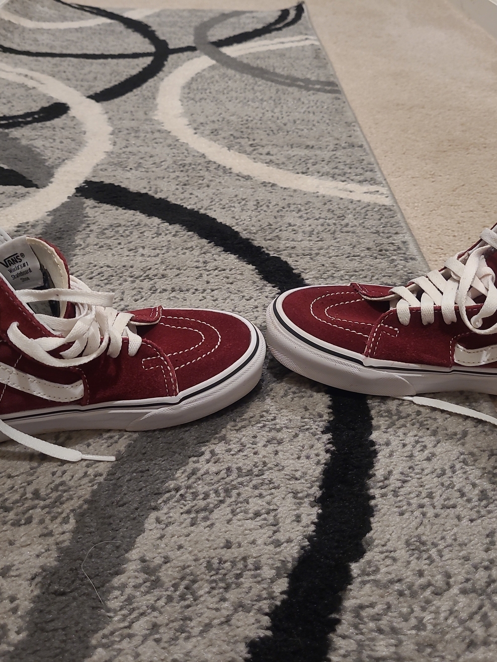 Vans Womens 6 Sk8-Hi High Top Suede Canvas Sneakers Maroon - Picture 9 of 12